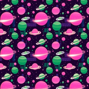 Neon pink planets