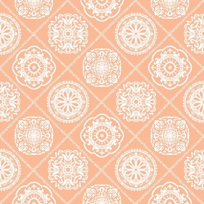 Patchwork Lace Peach and Cream
