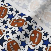 Small Scale Team Spirit Footballs and Stars in Dallas Cowboys Colors Royal Navy Blue Metallic Silver Grey White