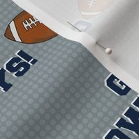 Large Scale Team Spirit Football Go Cowboys! in Dallas Metallic Silver Grey