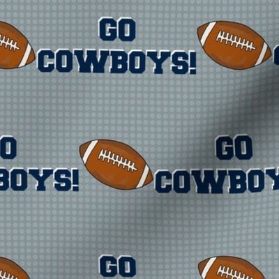 Large Scale Team Spirit Football Go Cowboys! in Dallas Metallic Silver Grey