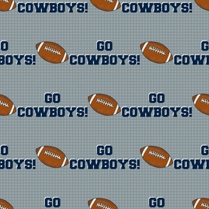 Large Scale Team Spirit Football Go Cowboys! in Dallas Metallic Silver Grey