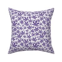 Smaller Scale Marijuana Cannabis Leaves Grape Purple on White