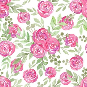 Seamless floral pattern-287. Watercolour pink roses