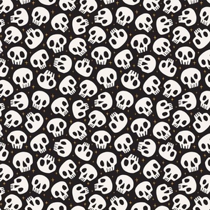 Spooky Cute Skulls | Md Black + White