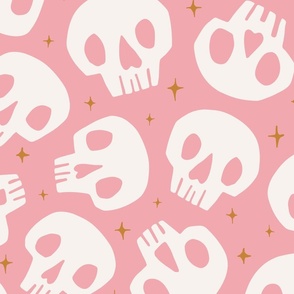Spooky Cute Skulls | XLg Bubblegum Pink