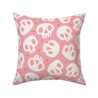 Spooky Cute Skulls & Stars on Bubblegum Pink | Lg