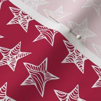 Line art twin star| White on Red RWB Patriotic | Small scale