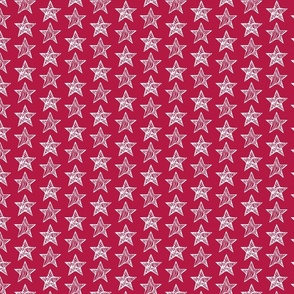 Line art twin star| White on Red RWB Patriotic | Small scale