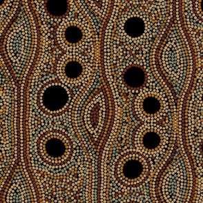 ABORIGINAL ART PEARL LINES AND WAVE