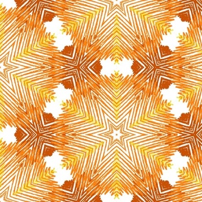 Orange hues geometric line art / large