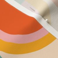 2024 Calendar Tea Towel 70s Bauhaus Rainbow Beige