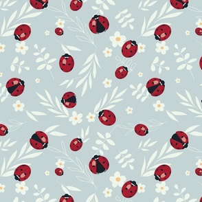 lady bug - grey -WALLPAPER