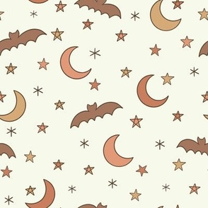 halloween Moonlit Bats and moons-cream