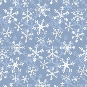 Snowflakes Blue Evening