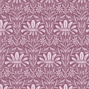 Block Print Floral Daisy Scallop - Medium