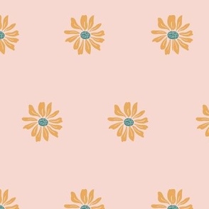 Daisy Block Print Floral Polka Dot - Large