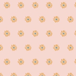 Daisy Block Print Floral Polka Dot - Medium