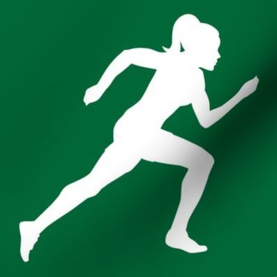 Sports, Running, Girl’s High School Track, Women’s College Track, Track & Field, School Spirit, Green and White