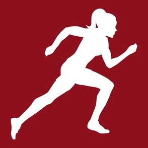 Sports, Running, Girl’s High School Track, Women’s College Track, Track & Field, School Spirit, Maroon and White, Crimson Red and White