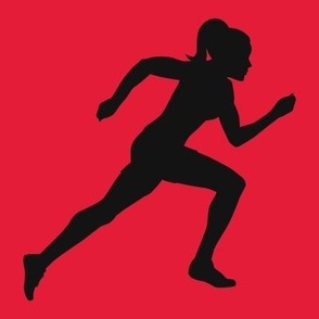 Sports, Running, Girl’s High School Track, Women’s College Track, Track & Field, School Spirit, Black and Red, Black and Scarlet Red