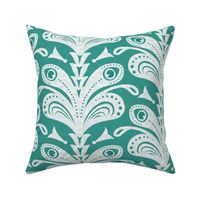 Masika - Boho Geometric Aqua White Large