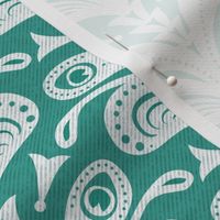 Masika - Boho Geometric Aqua White Regular