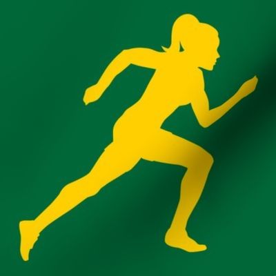 Sports, Running, Girl’s High School Track, Women’s College Track, Track & Field, School Spirit, Green and Gold, Green and Yellow