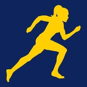 Sports, Running, Girl’s High School Track, Women’s College Track, Track & Field, School Spirit, Navy Blue and Gold, Blue and Maize, Blue and Yellow