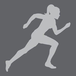 Sports, Running, Girl’s High School Track, Women’s College Track, Track & Field, School Spirit, Dark Gray and Light Gray