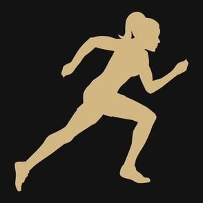 Sports, Running, Girl’s High School Track, Women’s College Track, Track & Field, School Spirit, Black & Pale Gold