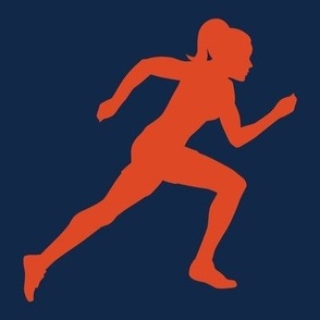 Sports, Running, Girl’s High School Track, Women’s College Track, Track & Field, School Spirit, Blue and Orange