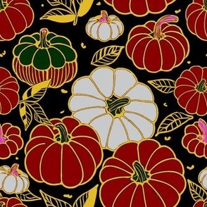 Pumpkins - Black + Red + White (Small)