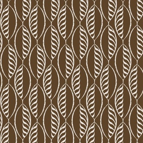 Vertical Leaves Brown-Cream - Large