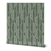 Vertical Leaves Sage-Beige - Large