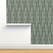 Vertical Leaves Sage-Beige - Large