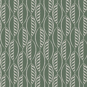 Vertical Leaves Sage-Beige - Large