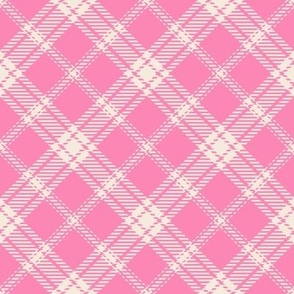 Pink and cream rhombus pattern, tartan, plaid