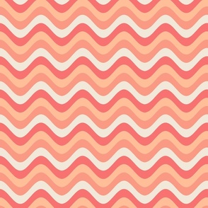 Peach Fuzz wavy horizontal stripes