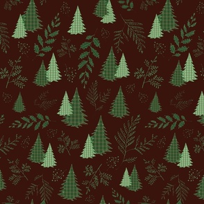Fern and Forest Brown Background