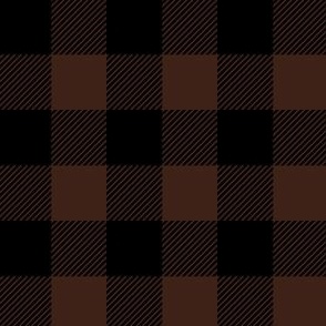 Buffalo check / buffalo plaid chocolate brown & black checkers - small 1x1