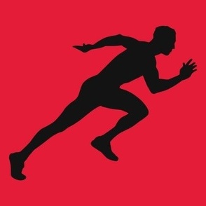 Sports, Running, Boy’s High School Track, Men’s College Track, Track & Field, School Spirit, Black and Scarlet Red, Black and Red