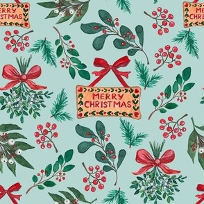 Holly & Evergreen Delight, Merry Christmas