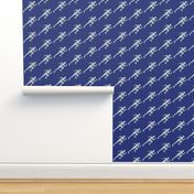 Sports, Running, Boy’s High School Track, Men’s College Track, Track & Field, School Spirit, Blue and Silver - Blue and Gray