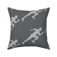 Sports, Running, Boy’s High School Track, Men’s College Track, Track & Field, School Spirit, Dark Gray and Light Gray