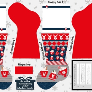 Gray Christmas Mug Stockings with Instruction - Cut and Sew