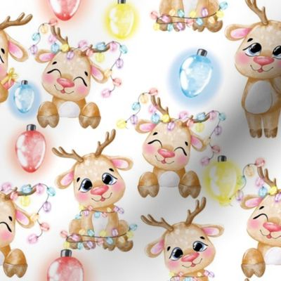 Reindeer baby Christmas lights