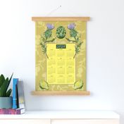 Thistle and Artichoke 2024 Calendar  Wall Hanging