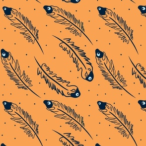 Fish Feather - Orange version