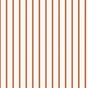 Neutral vertical brown stripe on cream 4x4 small